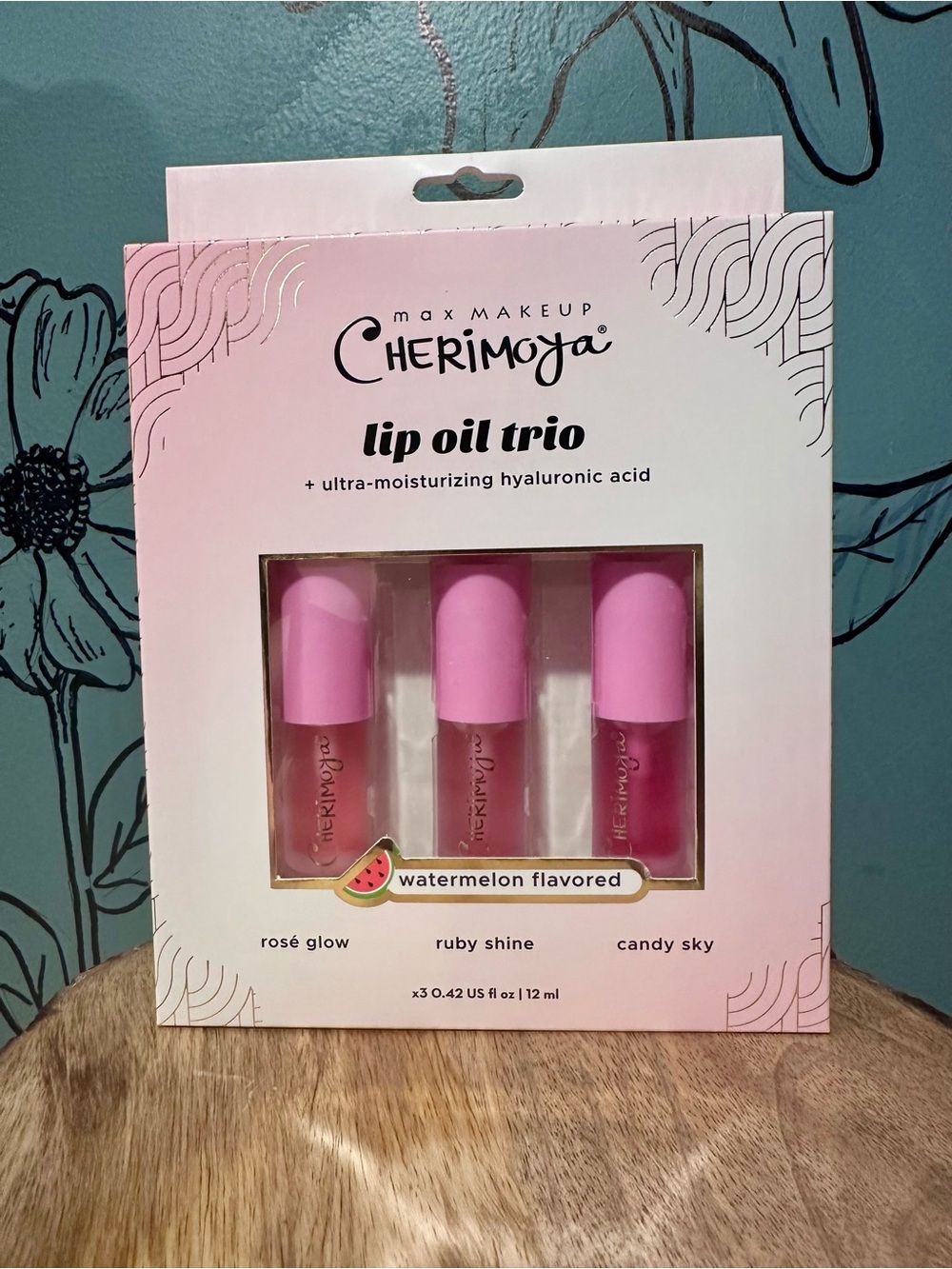 Max Makeup Cherimoya Lip Oil Trio - Pink (Watermelon)